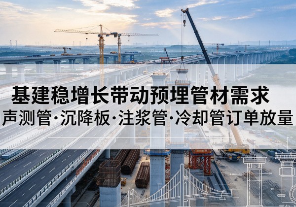 清河门基建稳增长带动预埋监测管材需求，声测管、沉降板、注浆管订单持续放量